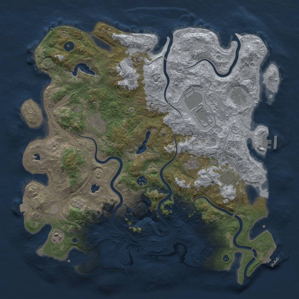 Rust Map: Procedural Map, Size: 4500, Seed: 2077523283, 15 Monuments