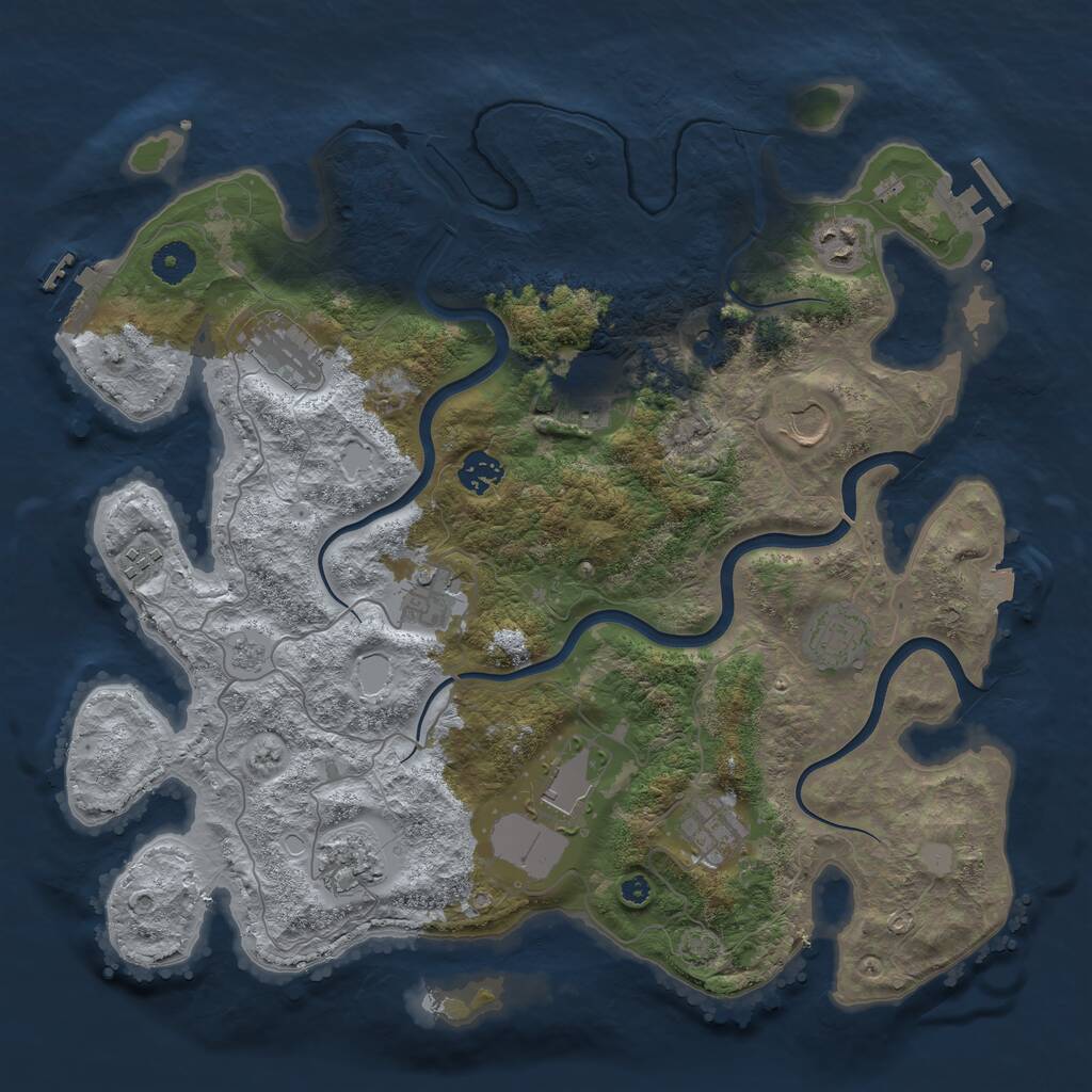 Rust Map: Procedural Map, Size: 3900, Seed: 4942652, 17 Monuments