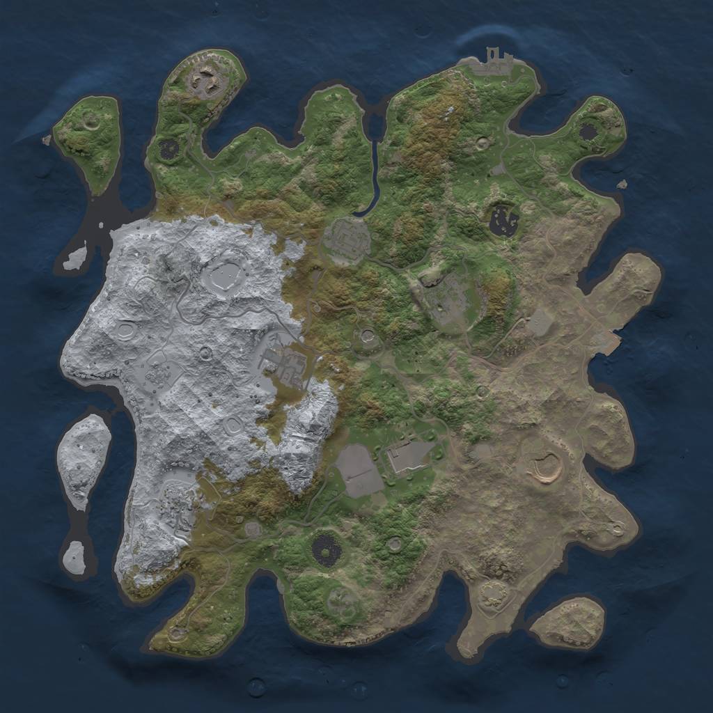 Rust Map: Procedural Map, Size: 3550, Seed: 66478578, 15 Monuments