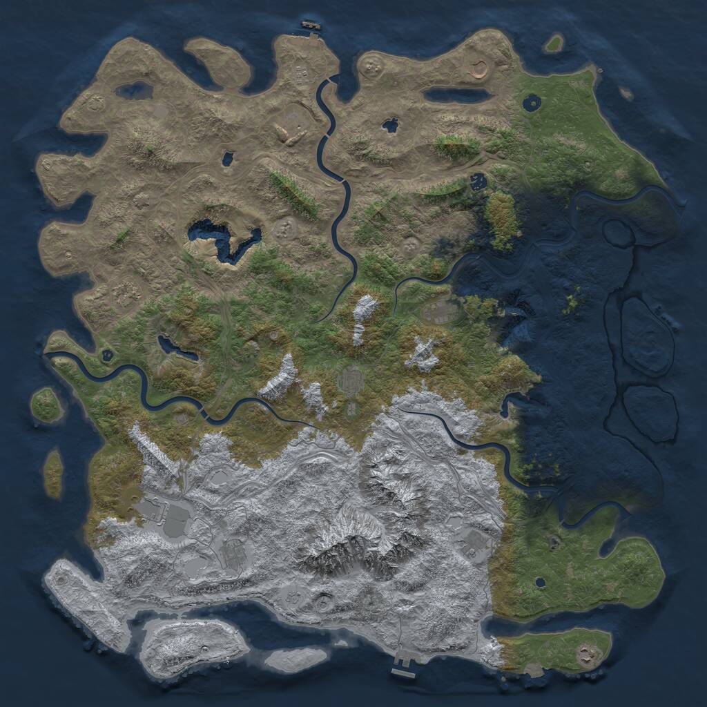Rust Map: Procedural Map, Size: 6000, Seed: 1975826482, 17 Monuments