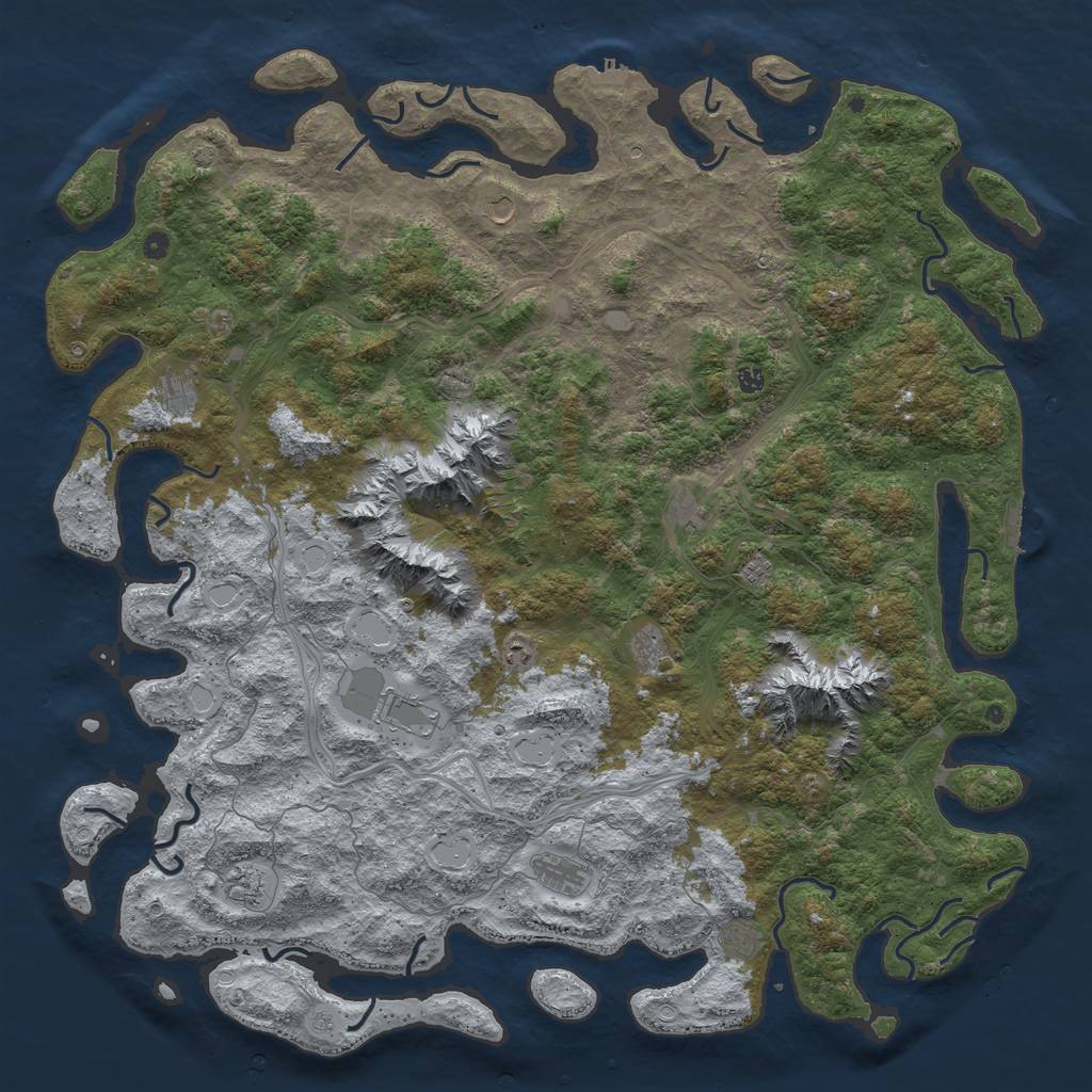 Rust Map: Procedural Map, Size: 6000, Seed: 479795459, 19 Monuments