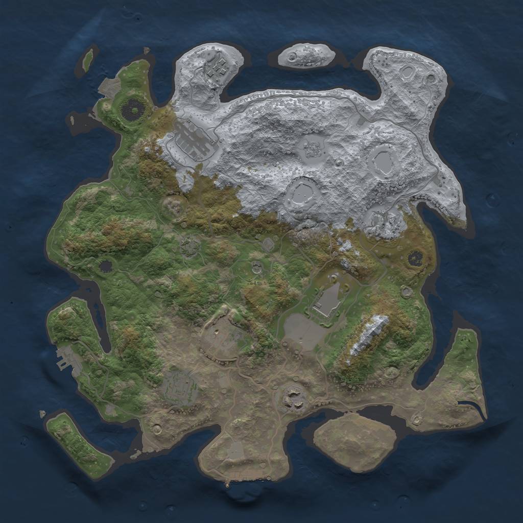 Rust Map: Procedural Map, Size: 3500, Seed: 446188033, 15 Monuments