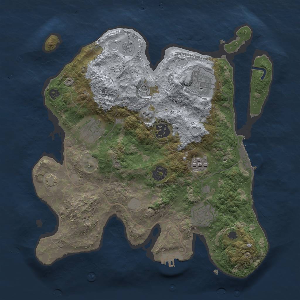Rust Map: Procedural Map, Size: 3000, Seed: 501241167, 13 Monuments