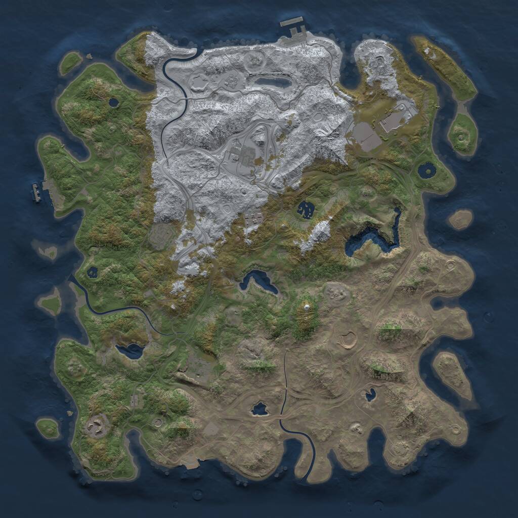 Rust Map: Procedural Map, Size: 4500, Seed: 648397, 14 Monuments