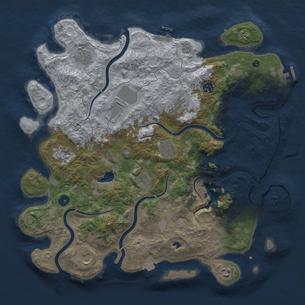 Rust Map: Procedural Map, Size: 4200, Seed: 648252, 16 Monuments