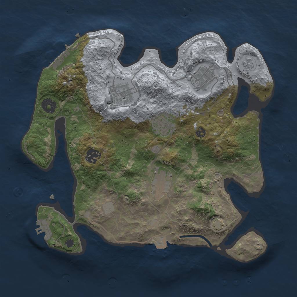 Rust Map: Procedural Map, Size: 3000, Seed: 1336376616, 12 Monuments