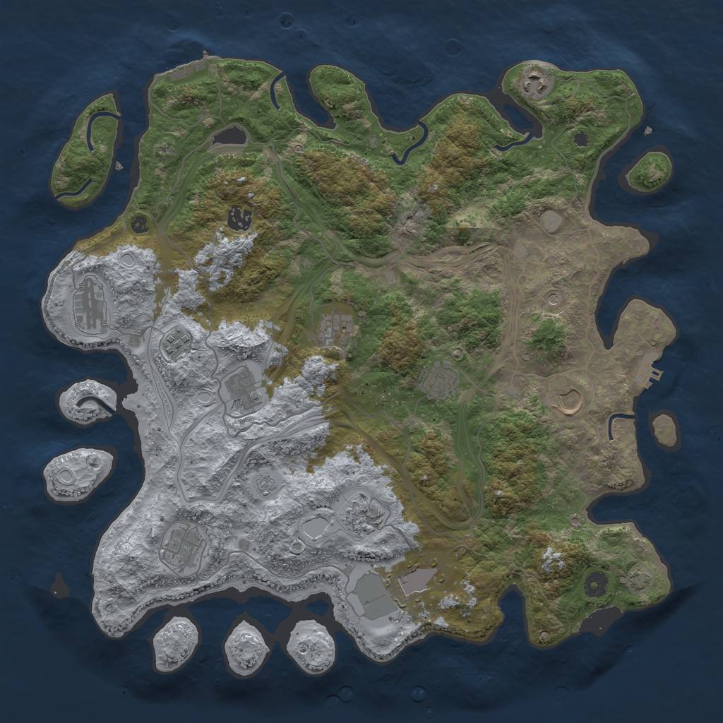 Rust Map: Procedural Map, Size: 4250, Seed: 1612178415, 19 Monuments