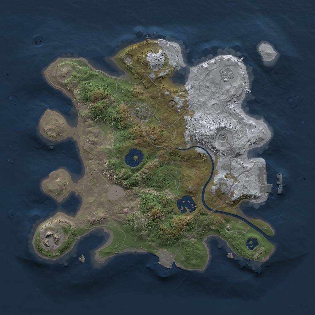 Rust Map: Procedural Map, Size: 2600, Seed: 123, 7 Monuments