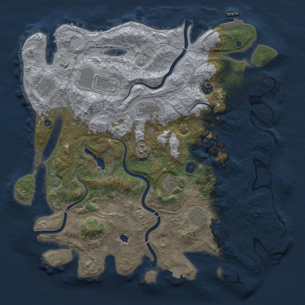 Rust Map: Procedural Map, Size: 4250, Seed: 1908348049, 13 Monuments