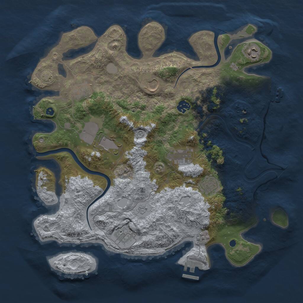 Rust Map: Procedural Map, Size: 3700, Seed: 1537563589, 15 Monuments
