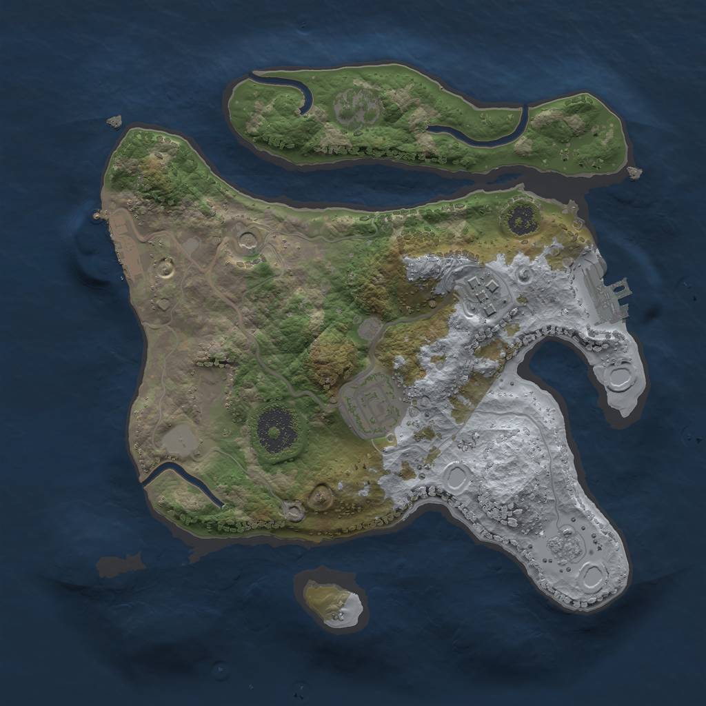 Rust Map: Procedural Map, Size: 2500, Seed: 1742981059, 9 Monuments