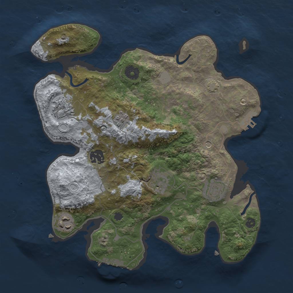 Rust Map: Procedural Map, Size: 3000, Seed: 336435398, 13 Monuments
