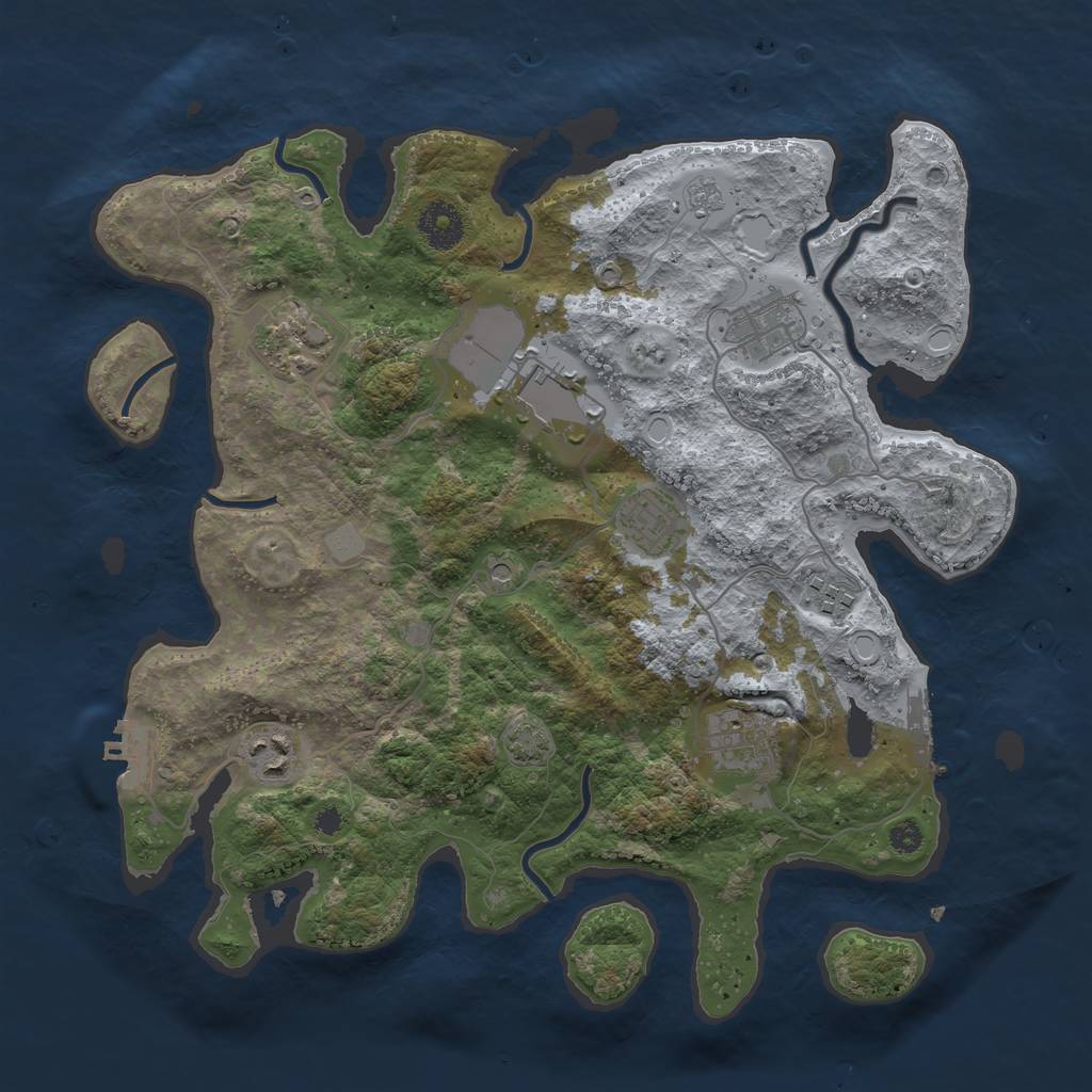 Rust Map: Procedural Map, Size: 3500, Seed: 890427905, 15 Monuments