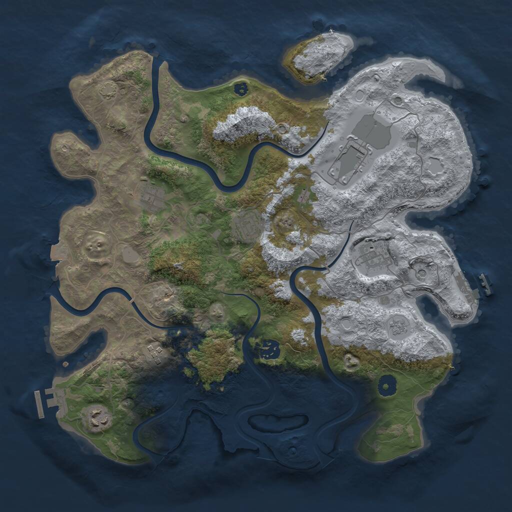 Rust Map: Procedural Map, Size: 3700, Seed: 71301406, 13 Monuments