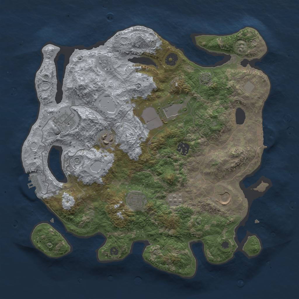Rust Map: Procedural Map, Size: 3500, Seed: 86737, 15 Monuments