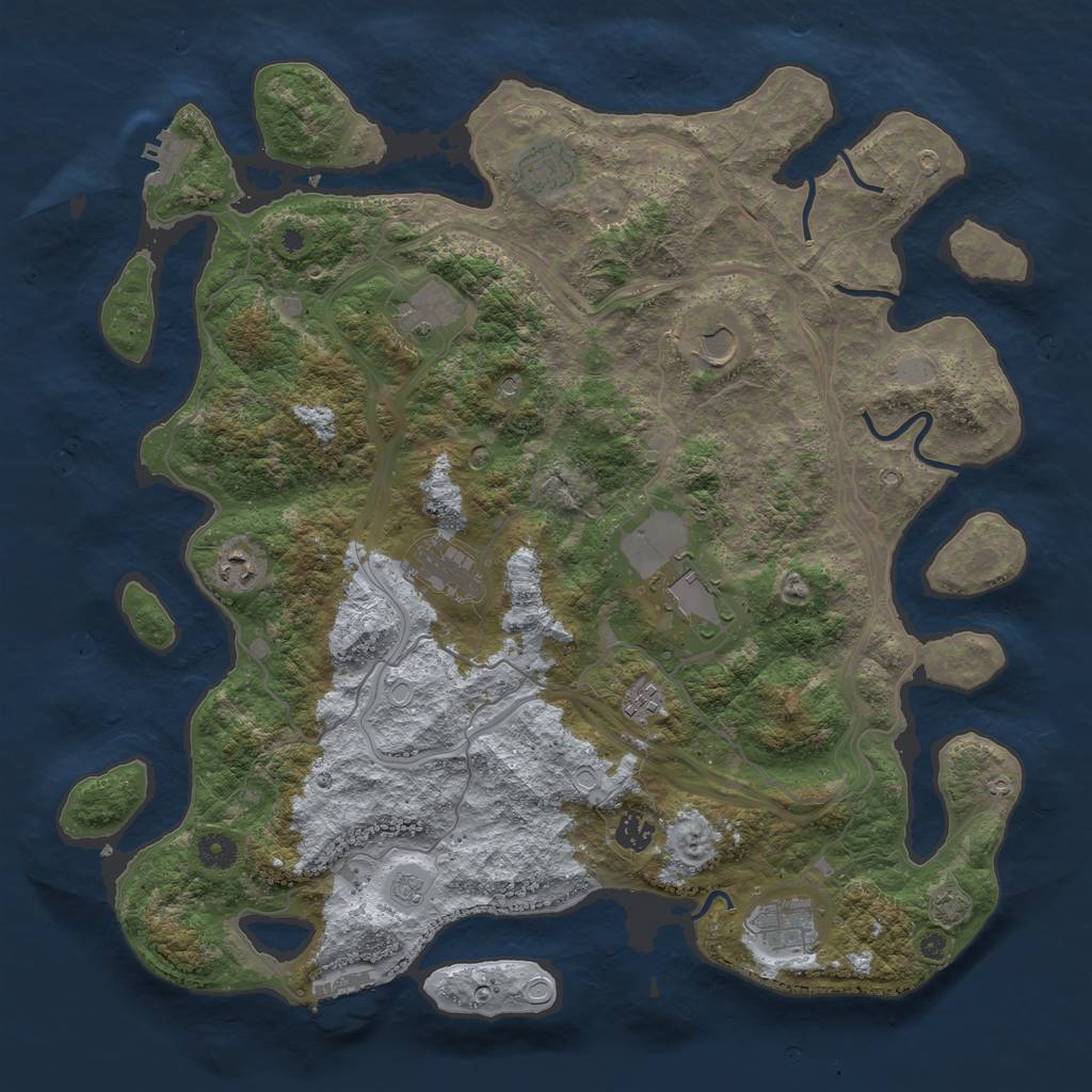 Rust Map: Procedural Map, Size: 4250, Seed: 1689598279, 17 Monuments
