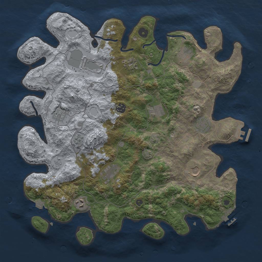 Rust Map: Procedural Map, Size: 4000, Seed: 35011294, 19 Monuments