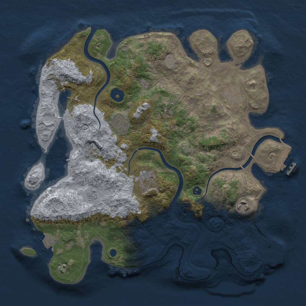 Rust Map: Procedural Map, Size: 3400, Seed: 2182613, 12 Monuments