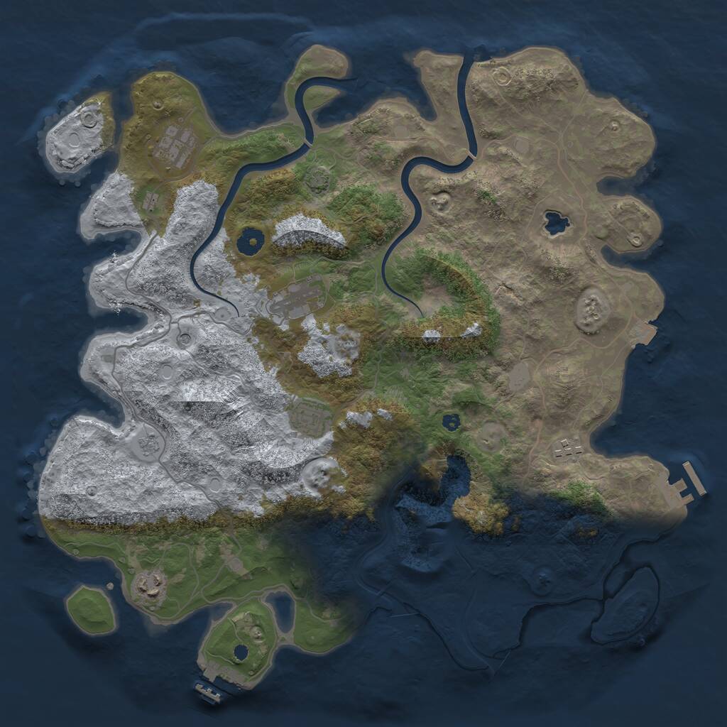 Rust Map: Procedural Map, Size: 4000, Seed: 1815727709, 11 Monuments