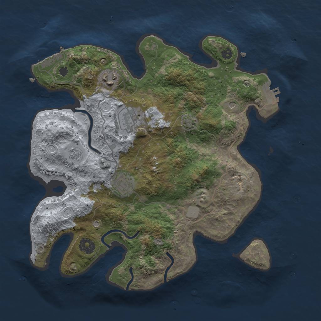 Rust Map: Procedural Map, Size: 3000, Seed: 912261548, 11 Monuments