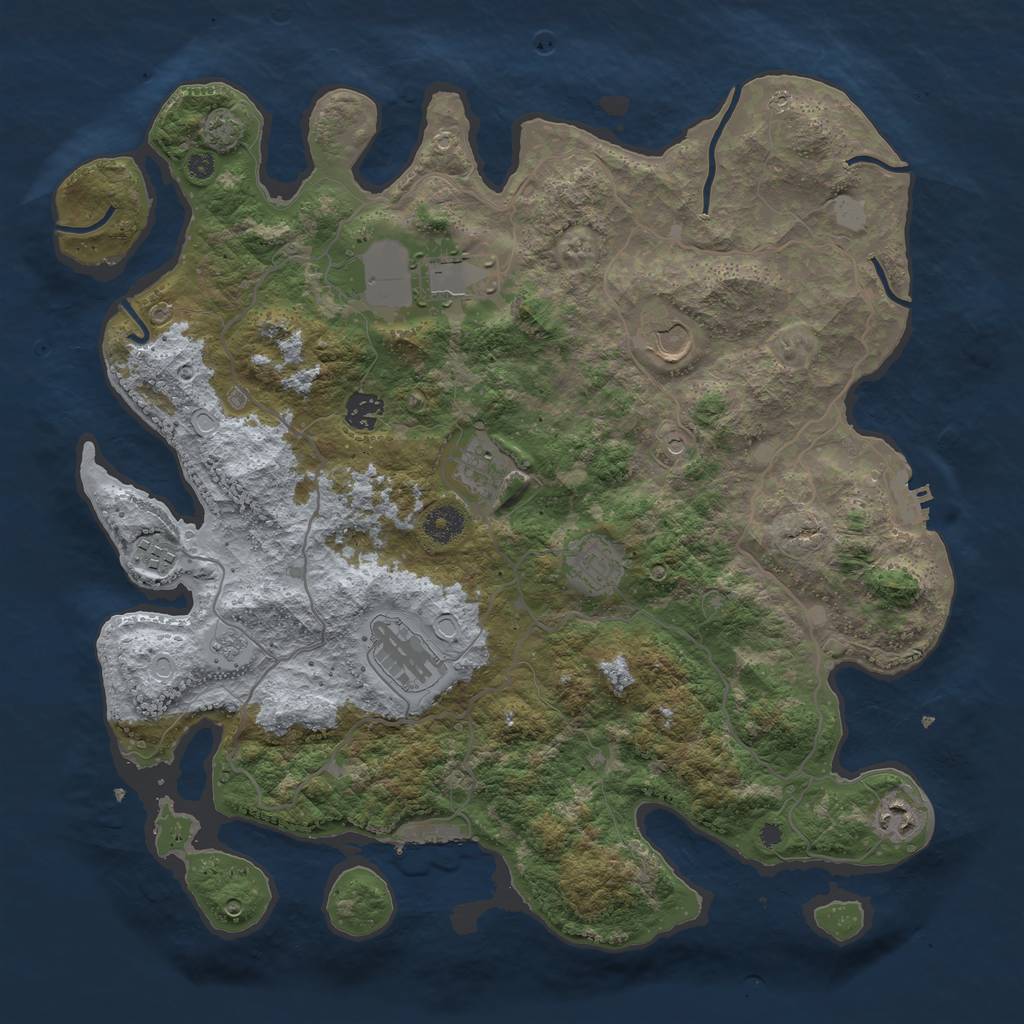 Rust Map: Procedural Map, Size: 4000, Seed: 571319029, 16 Monuments