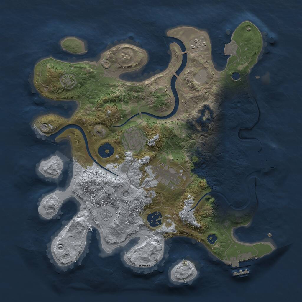 Rust Map: Procedural Map, Size: 3000, Seed: 1382970, 10 Monuments