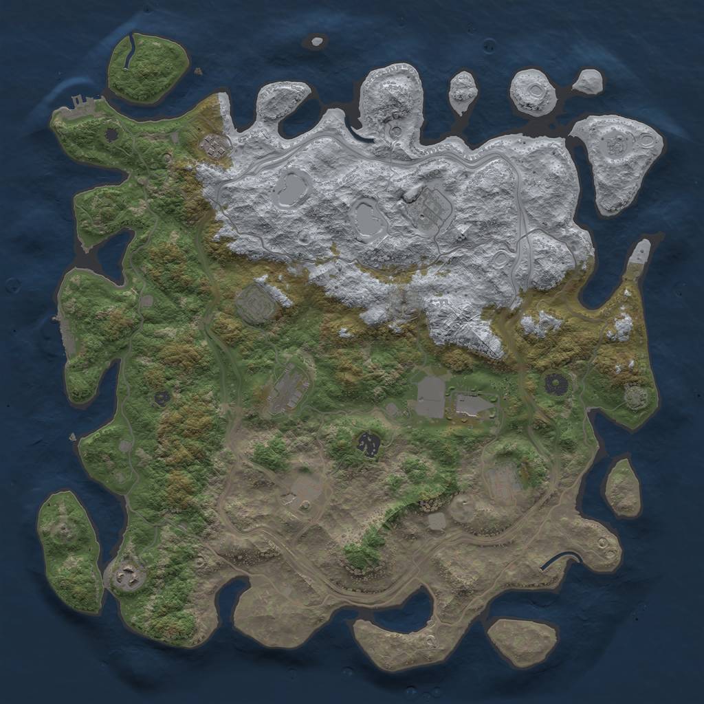 Rust Map: Procedural Map, Size: 4500, Seed: 56897, 17 Monuments