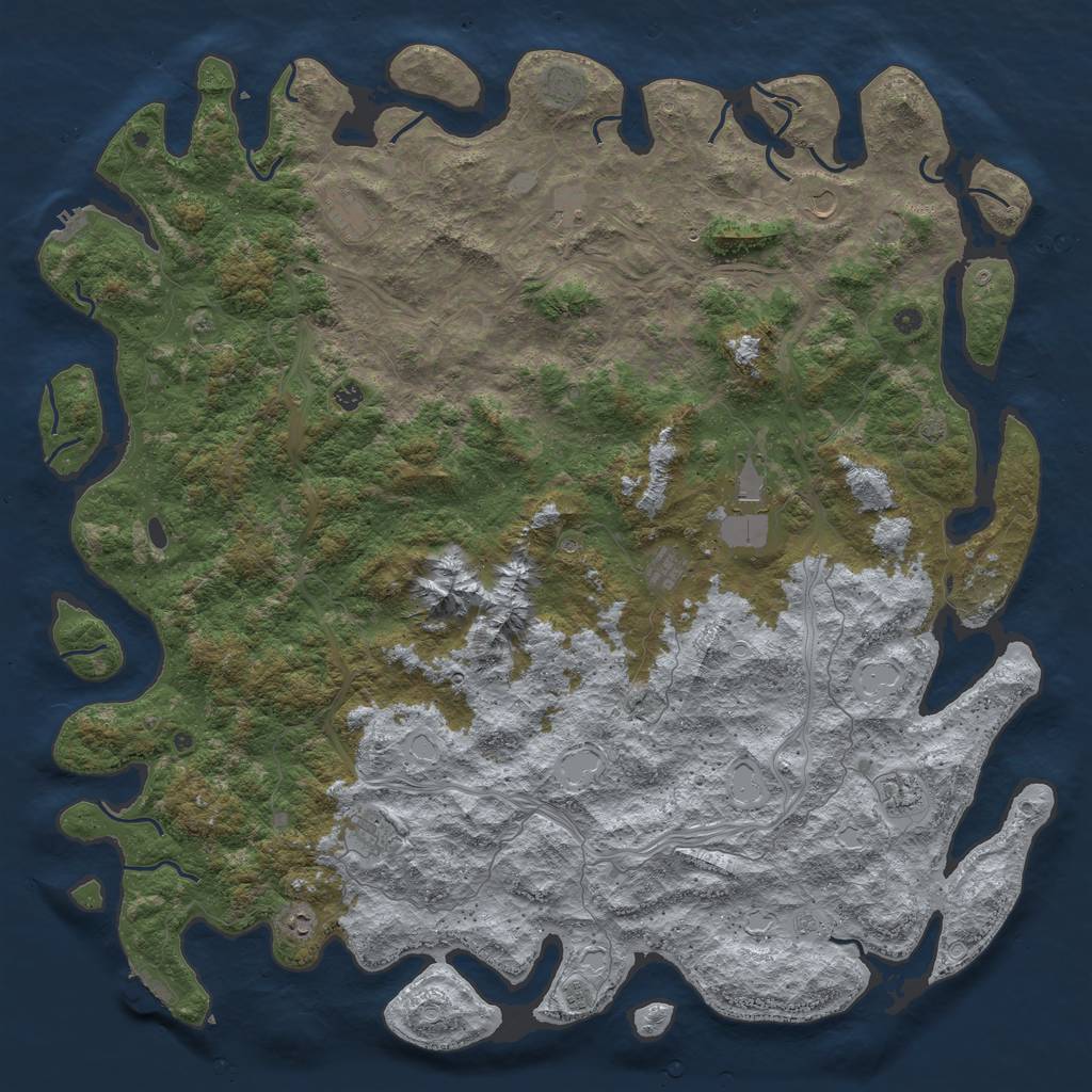 Rust Map: Procedural Map, Size: 6000, Seed: 6846, 19 Monuments