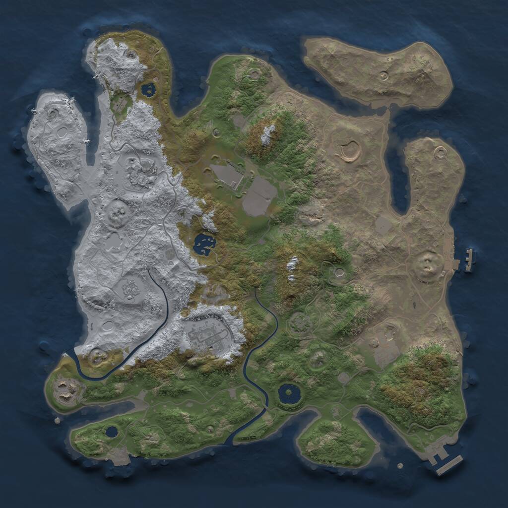 Rust Map: Procedural Map, Size: 3500, Seed: 1087224697, 13 Monuments
