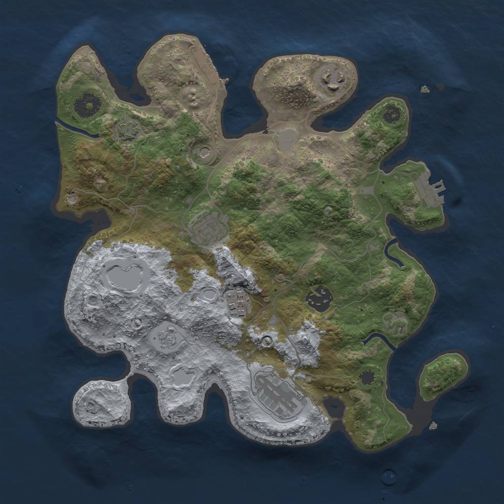 Rust Map: Procedural Map, Size: 3000, Seed: 10036, 13 Monuments