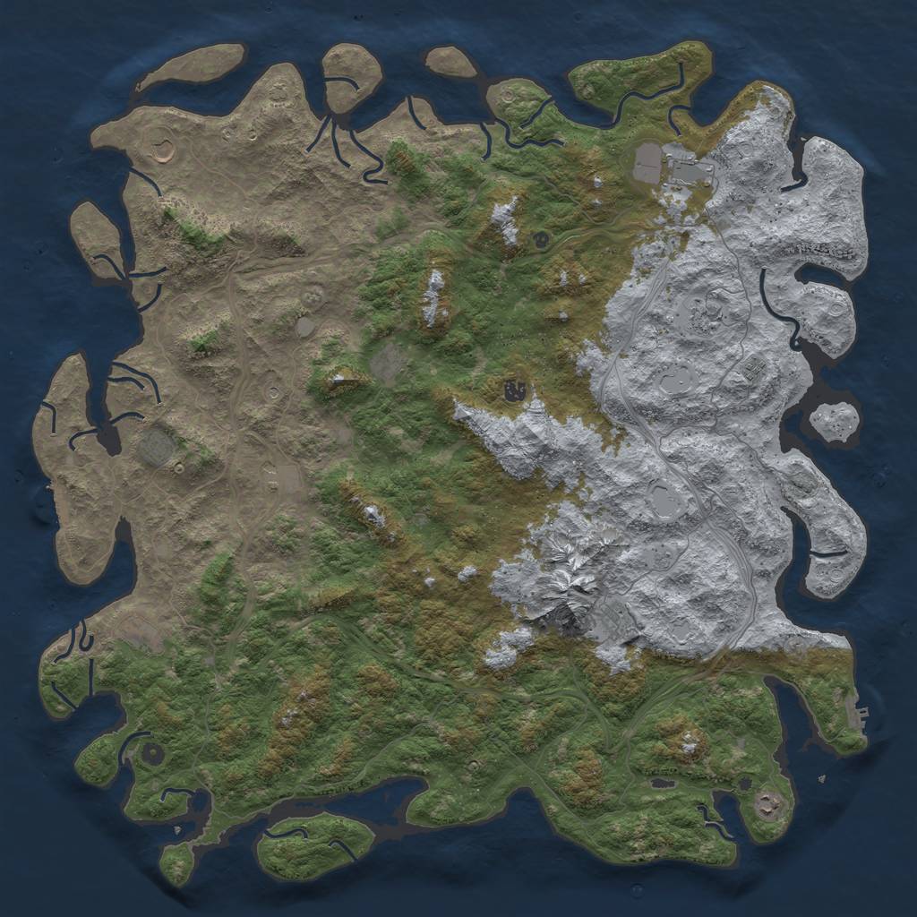 Rust Map: Procedural Map, Size: 6000, Seed: 2015040370, 19 Monuments