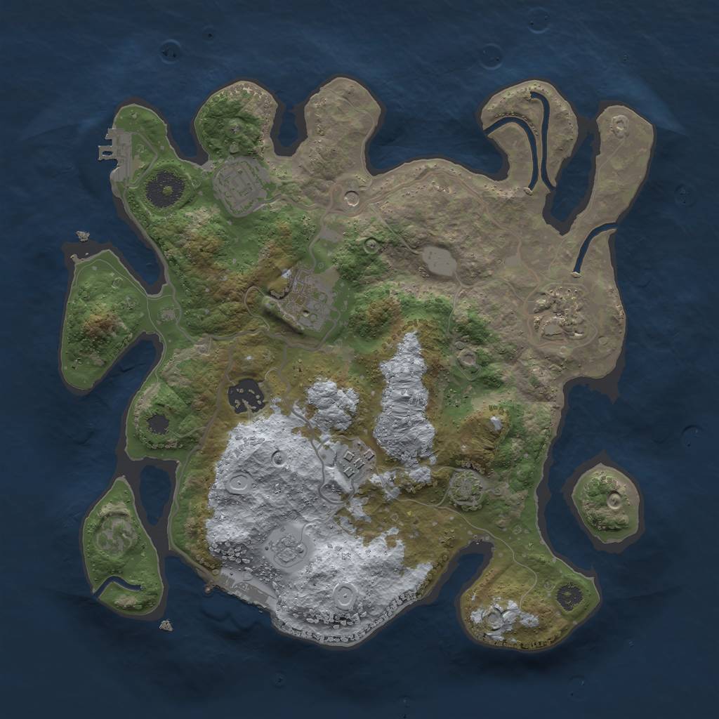 Rust Map: Procedural Map, Size: 3000, Seed: 1476302, 13 Monuments