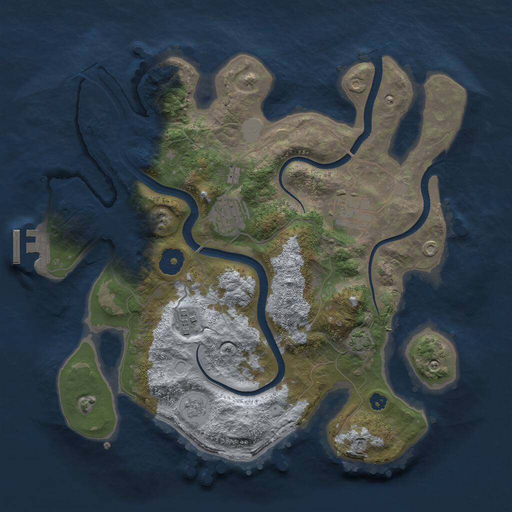 Rust Map: Procedural Map, Size: 3000, Seed: 1476302, 7 Monuments
