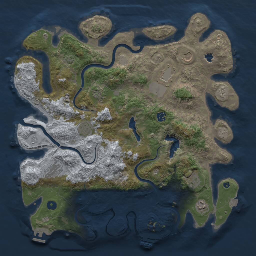 Rust Map: Procedural Map, Size: 4000, Seed: 32452, 15 Monuments