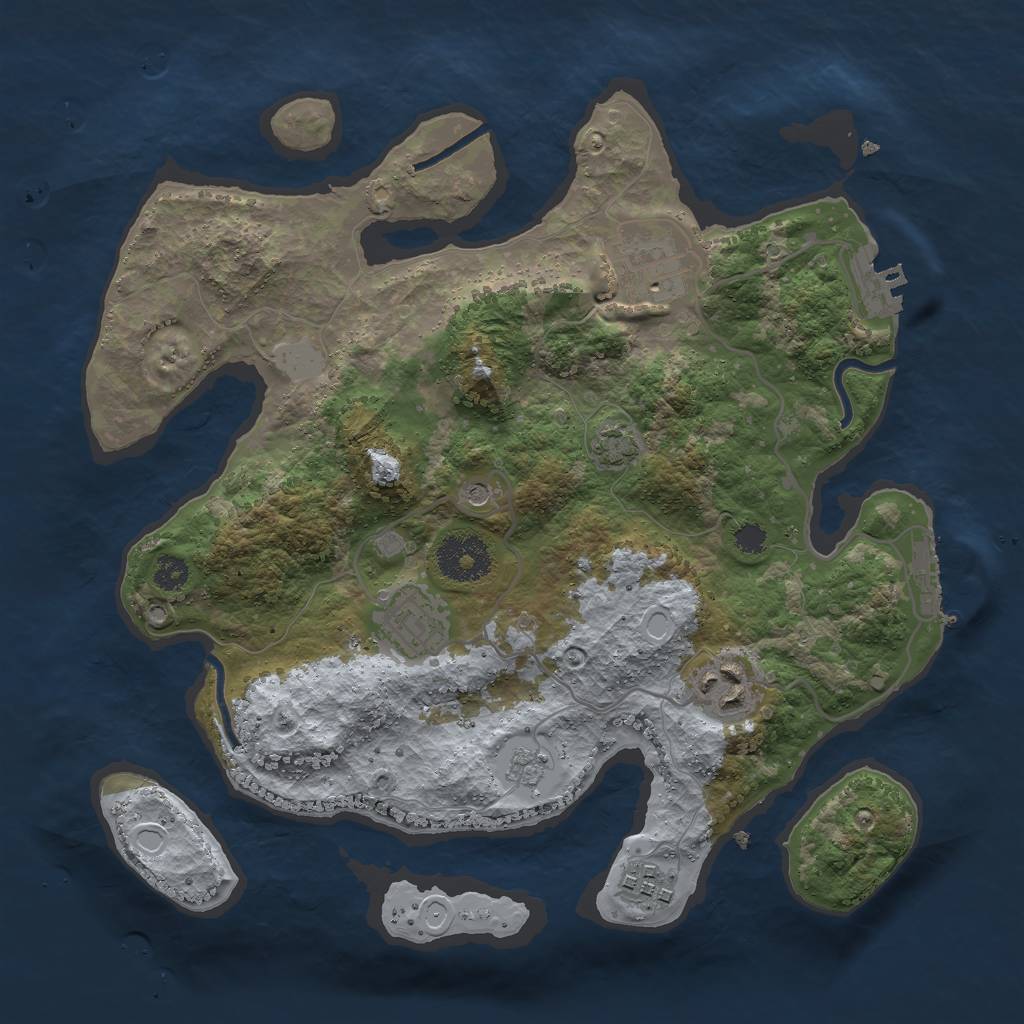 Rust Map: Procedural Map, Size: 3000, Seed: 342536462, 12 Monuments