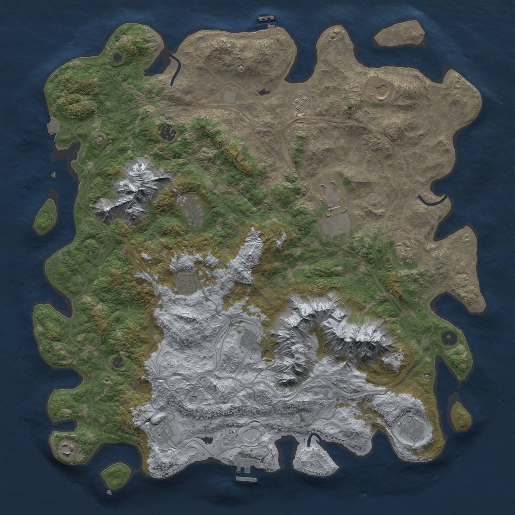 Rust Map: Procedural Map, Size: 5000, Seed: 59009, 19 Monuments