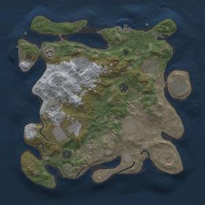 Thumbnail Rust Map: Procedural Map, Size: 3500, Seed: 845184, 17 Monuments