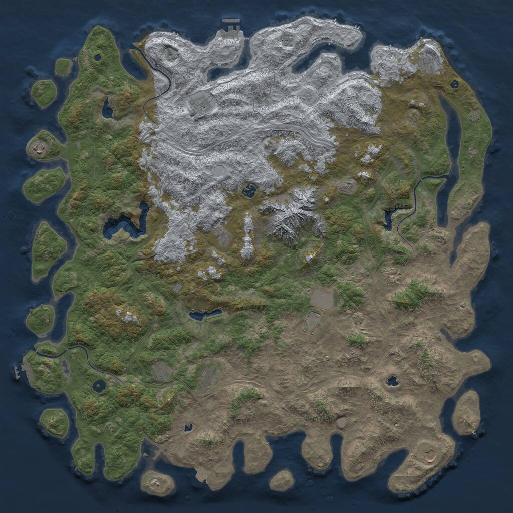 Rust Map: Procedural Map, Size: 6000, Seed: 345634561, 17 Monuments