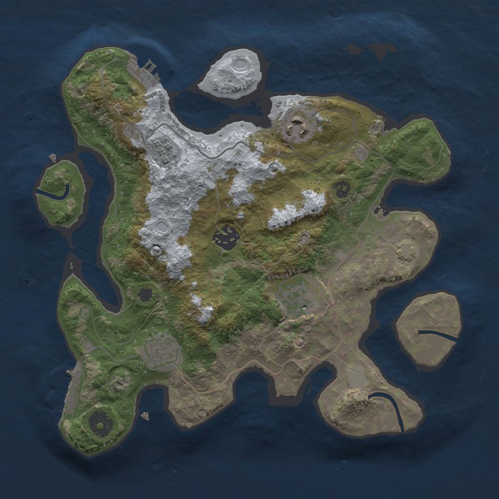 Rust Map: Procedural Map, Size: 3000, Seed: 88517, 11 Monuments