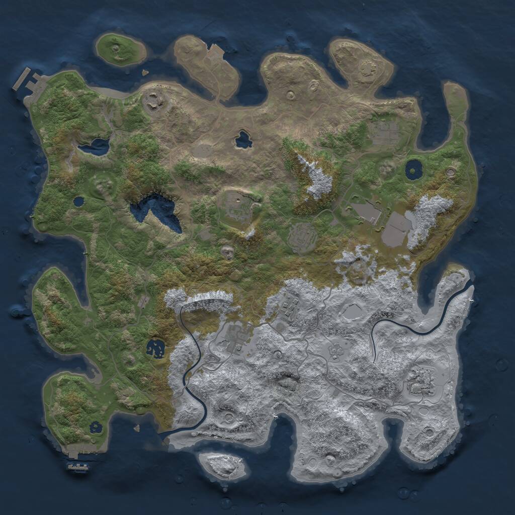 Rust Map: Procedural Map, Size: 4000, Seed: 1387159336, 15 Monuments