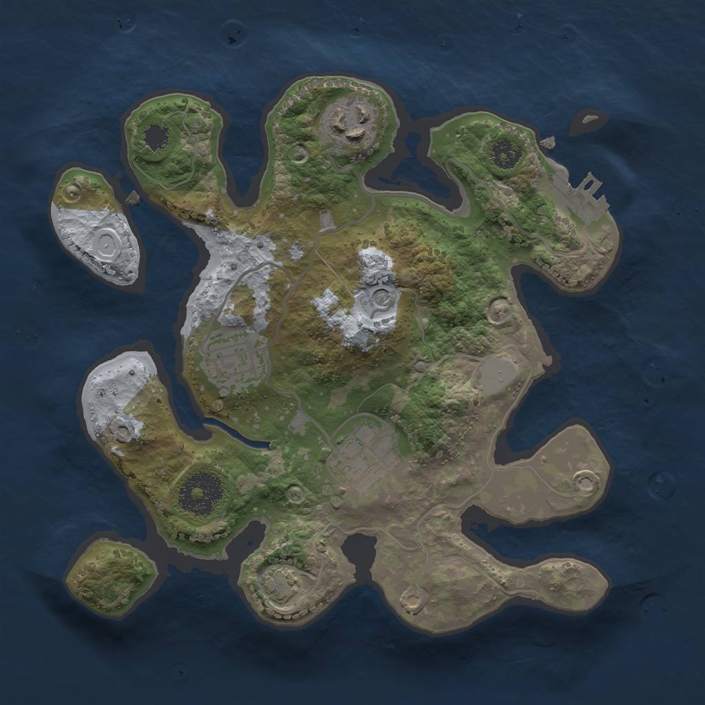 Rust Map: Procedural Map, Size: 2450, Seed: 1234567, 9 Monuments