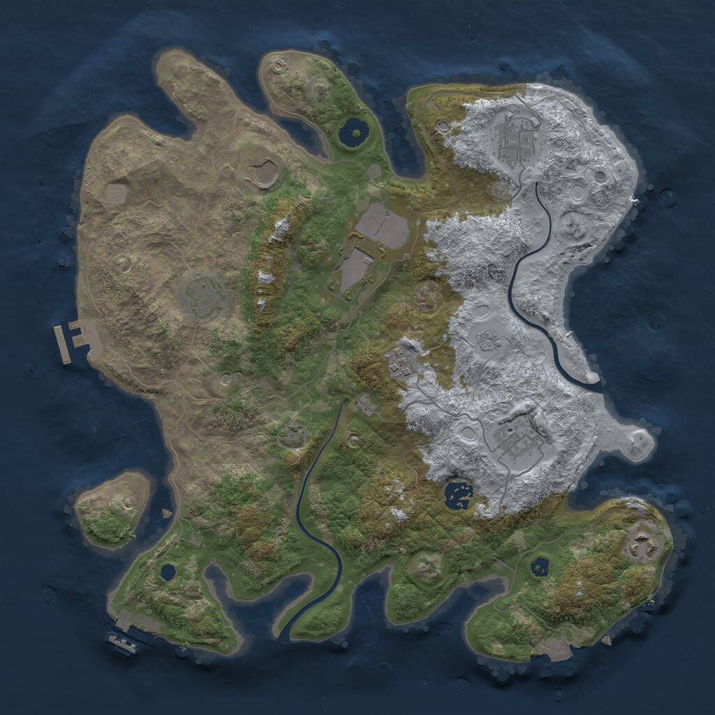 Rust Map: Procedural Map, Size: 3700, Seed: 260520233, 14 Monuments