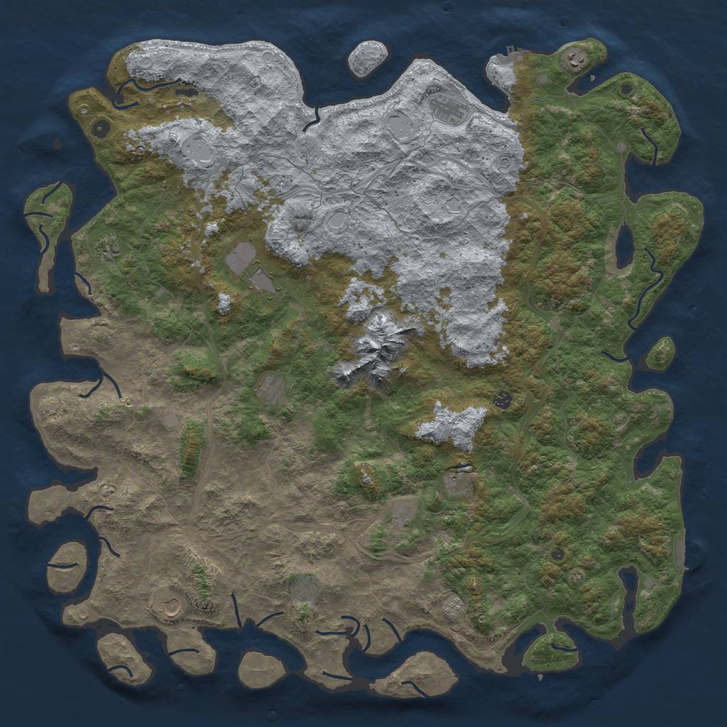 Rust Map: Procedural Map, Size: 6000, Seed: 1274980983, 19 Monuments