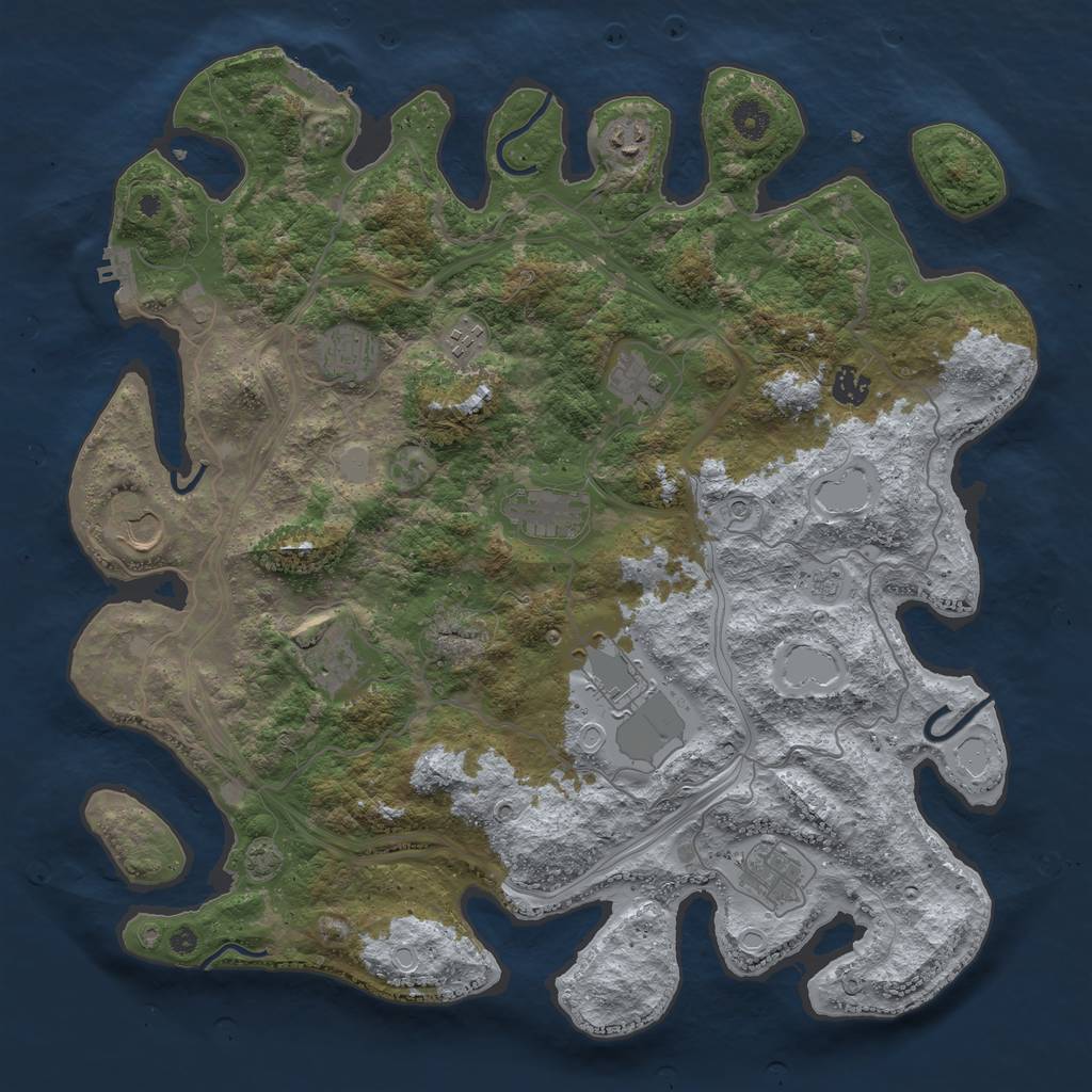 Rust Map: Procedural Map, Size: 4250, Seed: 153784, 18 Monuments