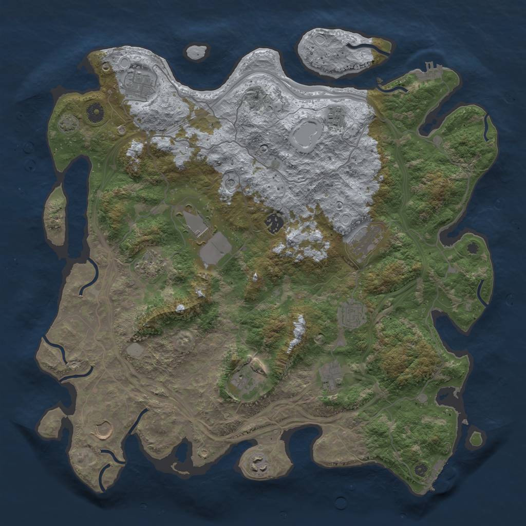 Rust Map: Procedural Map, Size: 4250, Seed: 1420016731, 18 Monuments