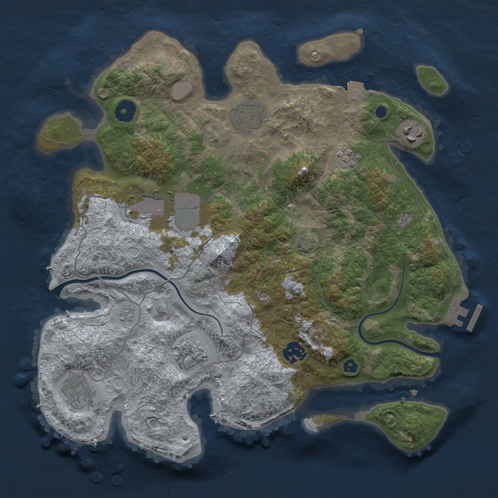 Rust Map: Procedural Map, Size: 3500, Seed: 2578, 12 Monuments