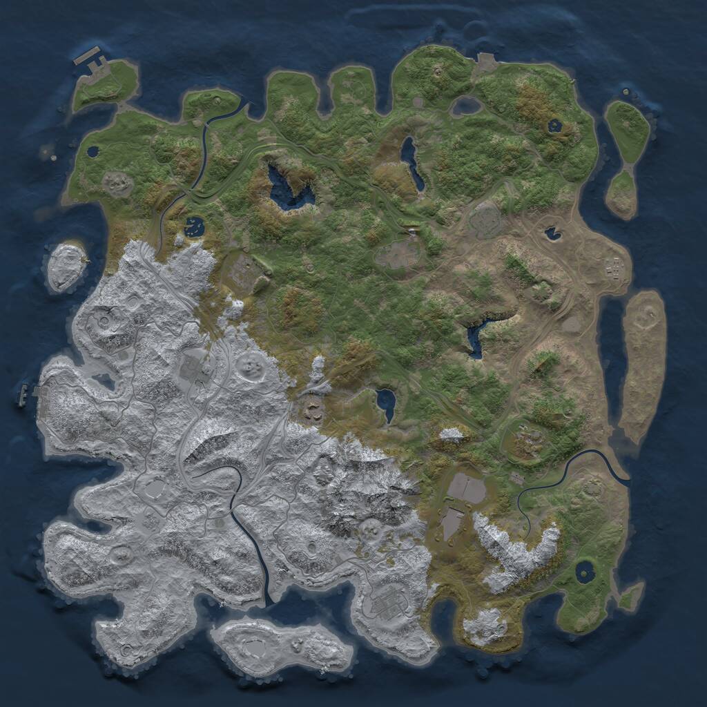 Rust Map: Procedural Map, Size: 5000, Seed: 800880085, 16 Monuments