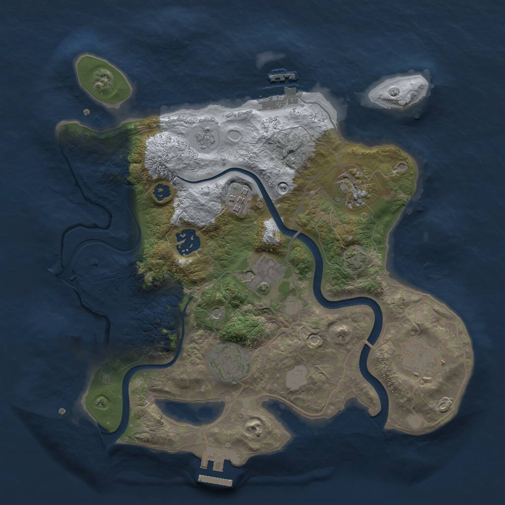 Rust Map: Procedural Map, Size: 3000, Seed: 31241, 12 Monuments