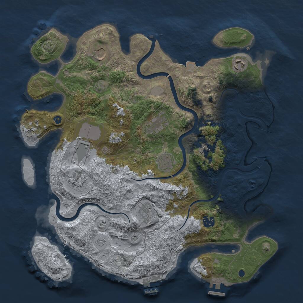 Rust Map: Procedural Map, Size: 3750, Seed: 90301451, 15 Monuments