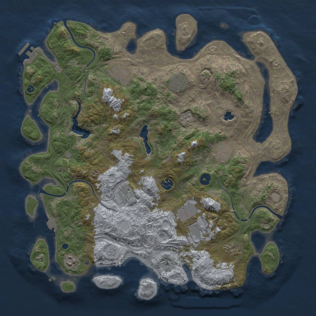 Rust Map: Procedural Map, Size: 4250, Seed: 8758633, 14 Monuments